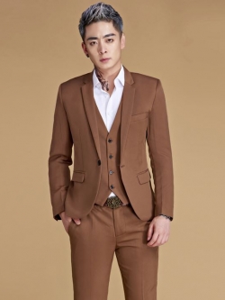 Pre-order ชุดสูทชาย สีน้ำตาล สไตล์เกาหลี
