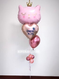 ลูกโป่ง รับปริญญา ช่อลูกโป่ง ฟอยล์แมว สีชมพู พร้อม ฟอยล์หัวใจ 18" 1 ชิ้น,ลูกโป่ง 2 ลูก พร้อมตกเเต่ง สามารถเปลี่ยนสีลูกโป่ง/เปลี่ยนข้อความ/เปลี่ยนสี-ฟอยล์ตกแต่งได้