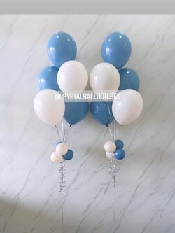 ลูกโป่ง แสดงความยินดี ช่อลูกโป่ง ช่อ 5 ลูก 2 ช่อ Theme Dusk Blue พร้อมตกแต่ง สามารถเปลี่ยนสีลูกโป่งได้