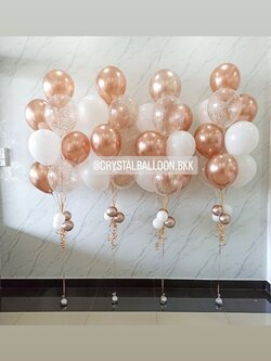 ลูกโป่ง งานแต่ง ช่อลูกโป่ง ช่อ 10 ลูก 4 ช่อ พร้อมตกแต่ง สามารถเปลี่ยนสีลูกโป่งได้