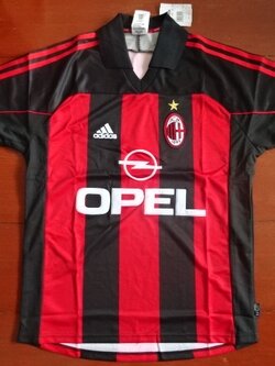 เสื้อฟุตบอล ทีมสโมสรเอซี มิลาน Player Version ชุดเหย้า 2000/01 ใหม่ S-Size / AC MILAN Football Shirt Player Version Home Kit 2000/01 Jersey NEW S-Size