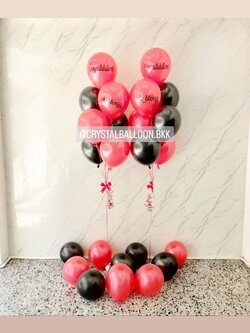 ลูกโป่ง แสดงความยินดี ช่อลูกโป่ง ช่อ 7 ลูก 2 ช่อ Theme ดำ-แดง พร้อม ลูกโป่งโปรยพื้น 10 ลูก พร้อมตกแต่ง สามารถเปลี่ยนสีลูกโป่ง/เปลี่ยนข้อความได้