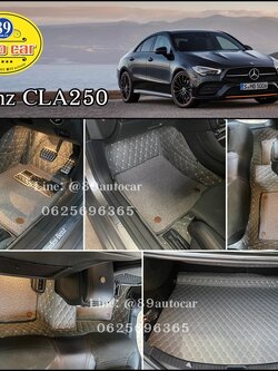 พรมรถยนต์ Benz CLA250 ปูพรม7D สีเทาด้ายเทา + ไวนิลสีเทา เต็มคัน