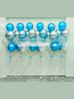 ลูกโป่ง วันเกิด ช่อลูกโป่ง ช่อ 7 ลูก 6 ช่อ พร้อมตกเเต่ง สามารถเปลี่ยนสีลูกโป่งได้