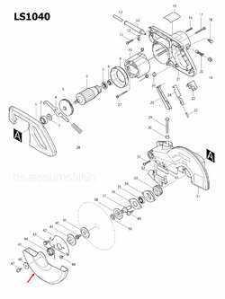 SAFETY COVER แท่นตัดองศา Makita มากีต้า LS1040 [#45] Pn.416003-8 (แท้) ##