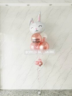 ลูกโป่ง แสดงความยินดี ช่อลูกโป่ง ฟอยล์กระต่าย ช่อ 5 ลูก 1 ช่อ พร้อมตกแต่ง สามารถเปลี่ยนสีลูกโป่ง/เปลี่ยนข้อความ/เปลี่ยนสี-ฟอยล์ตกแต่งได้