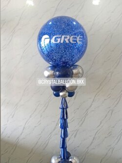 เสาลูกโป่ง เปิดร้าน Bubble ขนาด 36" กลิตเตอร์สีน้ำเงิน 1 เสา พร้อมตกแต่ง สามารถเปลี่ยนสีลูกโป่ง/เปลี่ยนข้อความได้