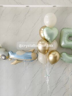 ลูกโป่ง วันเกิดเด็ก ช่อลูกโป่งฟอยล์หัวใจ สีเขียวพาสเทล ขนาด 18" ช่อ 7 ลูก 1 ช่อ พร้อม ฟอยล์เครื่องบิน 1 ชิิ้น,ฟอยล์รถตำรวจ 1 ชิ้น,ฟอยล์ตัวเลข ขนาด 40" 1 ชิ้น พร้อมตกแต่ง สามารถเปลี่ยนสีลูกโป่ง/เปลี่ยนข้อความ/เปลี่ยนสี-ฟอยล์ตกแต่งได้