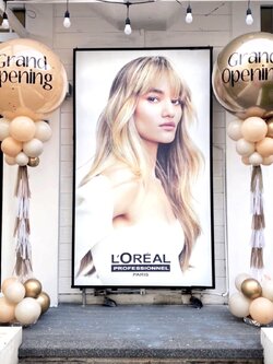 เสาลูกโป่ง เปิดร้าน ลูกโป่งยาง ขนาด 36" 2 เสา พร้อมตกแต่ง สามารถเปลี่ยนสีลูกโป่ง/เปลี่ยนข้อความได้