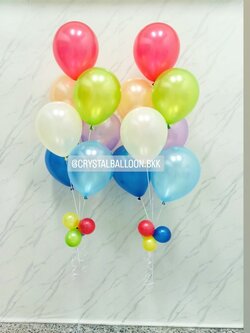 ลูกโป่ง วันเกิด ช่อลูกโป่ง ช่อ 7 ลูก 2 ช่อ พร้อมตกแต่ง ธีมคัลเลอร์ฟูลสีมุก สามารถเปลี่ยนสีลูกโป่ง/เปลี่ยนข้อความได้