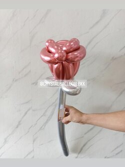 สั่ง Flower Balloon Rose 1 ดอก พร้อมตกแต่ง สามารถเปลี่ยนสีลูกโป่งได้