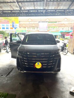Toyota Vellfire40 2024 ปูพรมกระดุมเล็ก PVC สีดำขอบดำ เต็มคัน