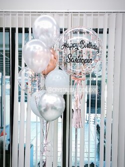 ลูกโป่ง วันเกิด Bubble ขนาด 24" พร้อม ช่อลูกโป่ง ช่อ 7 ลูก 1 ช่อ,ลูกโป่งใส่ ใส่ Confetti พร้อมตกเเต่ง สามารถเปลี่ยนสีลูกโป่ง/เปลี่ยนข้อความ/เปลี่ยนขนาดได้