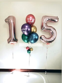 ลูกโป่ง วันเกิดเด็ก ฟอยล์ตัวเลข 40" 2ชิ้น ช่อลูกโป่ง 5 ลูก 1 ช่อ พร้อมตกแต่ง สามารถเปลี่ยนสีลูกโป่ง/เปลี่ยนข้อความ/เปลี่ยนสีฟอยล์ตัวเลขได้