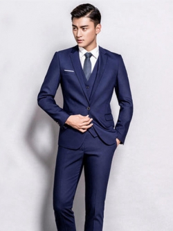 พร้อมเช่า ชุดสูทชาย สีน้ำเงินกรมท่า แบบเนี๊ยบ งานเกรดเจ้าบ่าว