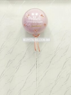 ลูกโป่ง วันครบรอบ ลูกโป่งยาง ขนาด 24" สี Dusk Pink 1 ลูก พร้อม ประดับโบว์จิ๋ว 5 ชิ้น พร้อมตกแต่ง สามารถเปลี่ยนสีลูกโป่ง/เปลี่ยนข้อความ/เปลี่ยนขนาดได้