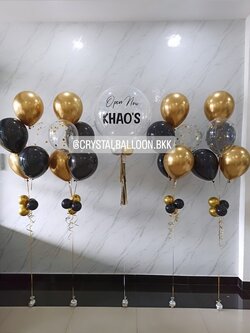 ลูกโป่ง เปิดงาน Bubble ขนาด 24" พร้อมตกแต่ง ช่อลูกโป่ง 5 ลูก 4 ช่อ,ลูกโป่งใส ใส่ Confetti สามารถเปลี่ยนสีลูกโป่ง/เปลี่ยนข้อความ/เปลี่ยนขนาดได้