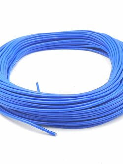 สายไฟเดี่ยว ชนิดอ่อน 0.5 sq.mm.(ราคาต่อม้วน-สีน้ำเงิน) 0.5