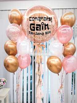 ลูกโป่ง เปิดร้าน Grand Opening Bubble ขนาด 36" พร้อมตกแต่ง ช่อลูกโป่ง 7 ลูก 2 ช่อ,ลุกโป่งใส ใส่กลิตเตอร์ สามารถเปลี่ยนสีลูกโป่ง/เปลี่ยนข้อความ/เปลี่ยนขนาดได้
