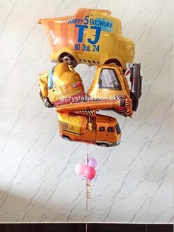 ลูกโป่งฟอยล์ตกแต่ง วันเกิดเด็ก ช่อฟอยล์รถ 4 ชิ้น พร้อมตกแต่ง เปลี่ยนข้อความ / สามารถเปลี่ยนฟอยล์ตกแต่งได้