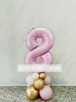 ลูกโป่งวันเกิดเด็ก ฟอยล์ตัวเลข 40" ตั้งฐาน 1 ชิ้น , พร้อมตกแต่ง , ฟอยล์สามารถเปลี่ยนสีได้ , ลูกโป่งสามารถเปลี่ยนสีได้