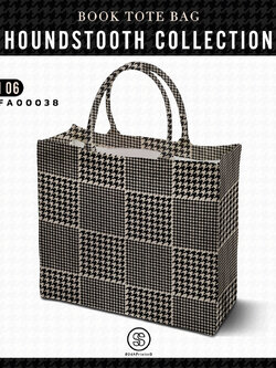 กระเป๋า Book Tote Bag HOUNDSTOOTH COLLECTION รหัส TFA00038 #SOdAbag #SOdAPrintinG