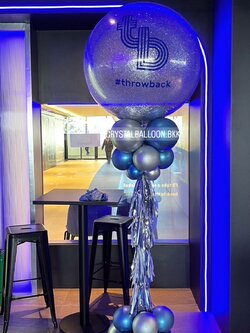 เสาลูกโป่ง เปิดร้าน Bubble ขนาด 36" สีเงิน พร้อมตกแต่ง สามารถเปลี่ยนสีลูกโป่ง/เปลี่ยนข้อความได้