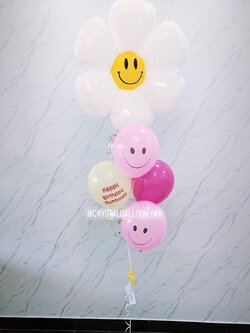 ลูกโป่ง วันเกิดเด็ก ช่อลูกโป่งฟอยล์ดอกเดซี่ ช่อ 7 ลูก 1 ช่อ พร้อมตกแต่ง สามารถเปลี่ยนสีลูกโป่ง/เปลี่ยนข้อความได้