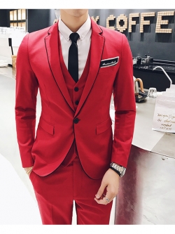 Pre-order ชุดสูทชาย สีแดง เข้ารูป