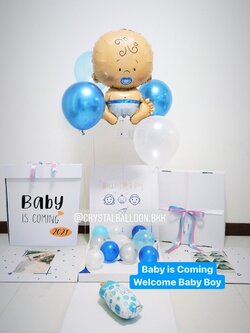 Gender Reveal แบบกล่อง เซอร์ไพรส์ ทายเพศน้อง พร้อมตกแต่ง ฟอยล์เด็กทารกใหญ่ 1 ชิ้น,ลูกโป่ง 4 ลูก,สามารถใส่รูปได้ 2 ใบ สามารถเปลี่ยนสีลูกโป่ง/เปลี่ยนสี-ฟอยล์ตกแต่ง/เปลี่ยนข้อความได้