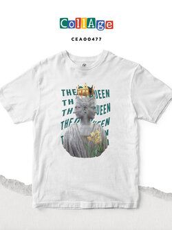 เสื้อยืดพิมพ์ลาย Collage THE QUEEN II รหัส CEA00477 สีขาว #เสื้อยืด #Collage