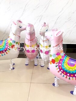 ลูกโป่ง วันเกิดเด็ก ฟอยล์อัลปาก้า ลากจูง 4 ชิ้น พร้อมตกแต่ง สามารถเปลี่ยนฟอยล์ตกแต่งได้