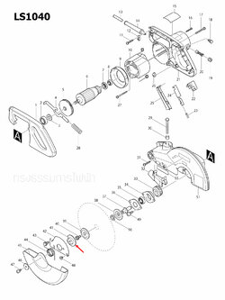 CENTER PLATE แท่นตัดองศา Makita มากีต้า LS1030 [#58], LS1040 [#41] Pn.343639-9 (แท้) ##