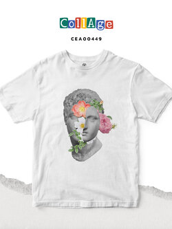 เสื้อยืดพิมพ์ลาย Collage Derek II รหัส CEA00449 สีขาว #เสื้อยืด #Collage