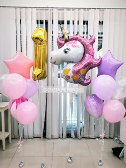 ลูกโป่ง วันเกิดเด็ก ฟอยล์ Unicorn ใหญ่ 1 ชิ้น พร้อม ฟอยล์ตัวเลข ขนาด 40" 1 ชิ้น พร้อม ช่อลูกโป่งฟอยล์ดาว ขนาด 24" ช่อ 6 ลูก 2 ช่อ,ลูกโป่งลายหิน 2 ลูก พร้อมตกเเต่ง สามารถเปลี่ยนสีลูกโป่ง/เปลี่ยนสี-ฟอยล์ตัวเลข/เปลี่ยนฟอยล์ตกแต่งได้
