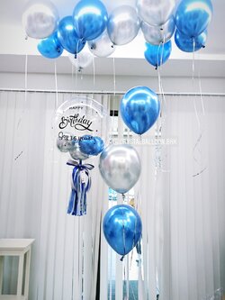 ลูกโป่ง วันเกิด Bubble USA ขนาด 24" พร้อม ช่อลูกโป่งโครเมี่ยม ช่อ 3 ลูก 1 ช่อ,ลูกโป่งลอยฝ้า 12 ลูก พร้อมตกเเต่ง สามารถเปลี่ยนสีลูกโป่ง/เปลี่ยนข้อความได้