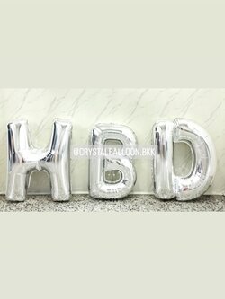 ฟอยล์ตัวอักษร ติดผนัง วันเกิด ฟอยล์ตัวอักษร ขนาด 40" 3 ตัวอักษร พร้อมตกแต่ง สามารถเปลี่ยนสี-ฟอยล์ตัวอักษรได้