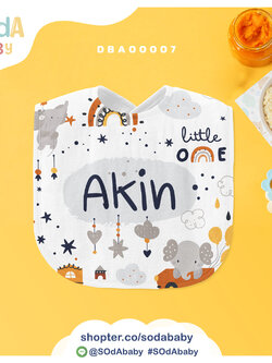 ผ้าซับน้ำลาย ลาย Little one 📌ใส่ชื่อได้ รหัส DBA00007 #SOdAbaby