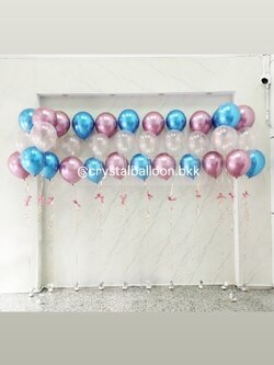 ลูกโป่ง แสดงความยินดี ช่อลูกโป่ง ช่อ 3 ลูก 12 ช่อ สีโครเมี่ยม พร้อมตกแต่ง สามารถเปลี่ยนสีลูกโป่งได้