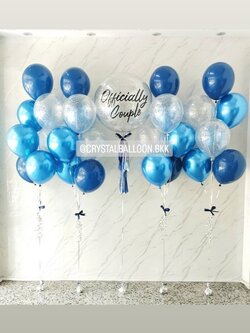 ลูกโป่ง เปิดงาน Bubble ขนาด 24" กลิตเตอร์สีเงิน พร้อมตกแต่ง ช่อลูกโป่งโครเมี่ยม ช่อ 7 ลูก 4 ช่อ,ลูกโป่งใส ใส่กลิตเตอร์ สามารถเปลี่ยนสีลูกโป่ง/เปลี่ยนข้อความ/เปลี่ยนขนาดได้