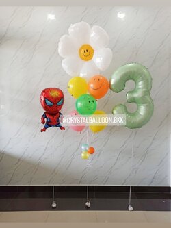 ลูกโป่ง วันเกิดเด็ก ฟอยล์ Spider Man 1 ชิ้น พร้อม ฟอยล์ตัวเลข ขนาด 40" 1 ชิ้น,ช่อฟอยล์ดอกเดซี่ ช่อ 7 ลูก 1 ช่อ พร้อมตกแต่ง สามารถเปลี่ยนสีลูกโป่ง/เปลี่ยนข้อความ/เปลี่ยนสี-ฟอยล์ตัวเลข/เปลี่ยนฟอยล์ตกแต่งได้