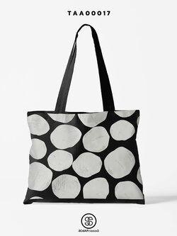 กระเป๋าผ้าช็อปเปอร์ Circle II รหัส TAA00017 #SOdABag #SOdAPrintinG #กระเป๋าShopper #กระเป๋าผ้าสะท้อนน้ำ