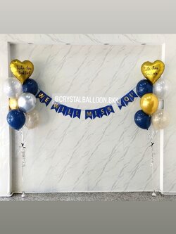 ลูกโป่ง อำลา ช่อลูกโป่งฟอยล์หัวใจ ขนาด 18" ช่อ 7 ลูก 2 ช่อ พร้อม ป้ายธง We Will Miss You 13 ตัวอักษร พร้อมตกแต่ง สามารถเปลี่ยนสีลูกโป่ง/เปลี่ยนข้อความ/เปลี่ยนสี-ป้ายธง/เปลี่ยนสี-ฟอยล์ตกแต่งได้