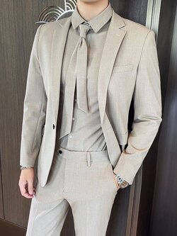 Pre-order เสื้อสูทชาย สีกากี รุ่นสลิม