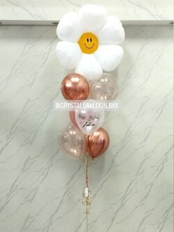 ลูกโป่ง วันเกิด ช่อลูกโป่งฟอยล์ดอกเดซี่ ช่อ 7 ลูก 1 ช่อ พร้อมตกแต่ง สามารถเปลี่ยนสีลูกโป่ง/เปลี่ยนข้อความ/เปลี่ยนฟอยล์ตกแต่งได้