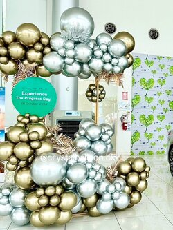 ลูกโป่ง เปิดงาน Stand เปิดงาน 1 ชิ้น พร้อม ป้ายกลม ขนาด 20" 1 ชิ้น ประดับใบไม้ พร้อมตกแต่ง สามารถเปลี่ยนสีลูกโป่ง/เปลี่ยนข้อความได้