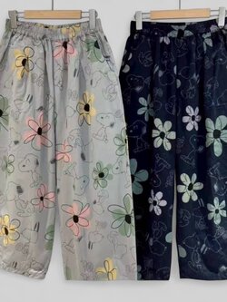 กางเกงผ้าฝ้ายลายดอกไม้~สนู้ปปี้ ขาห้าส่วน