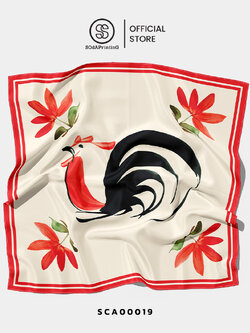 ผ้าพันคอ พิมพ์ลาย ตราไก่ I รหัส SCA00019 #SOdAPrintinG