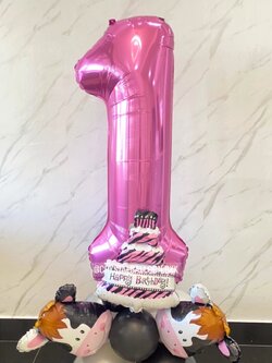 ลูกโป่ง วันเกิดเด็ก ฟอยล์ตัวเลข 40" ตั้งฐาน 1 ชิ้น พร้อมตกแต่งฟอยล์สัตว์ต่างๆ สามารเปลี่ยนสีลูกโป่ง/เปลี่ยนสี-ฟอยล์ตัวเลข/เปลี่ยนฟอยล์ตกแต่งได้