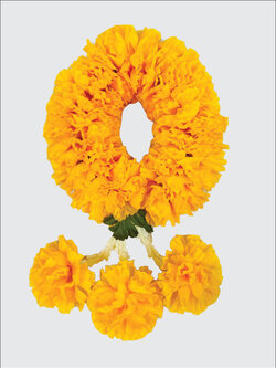 พวงมาลัย ดอกดาวเรืองดอกใหญ่ ดอกผ้าประดิษฐ์ RKL0005